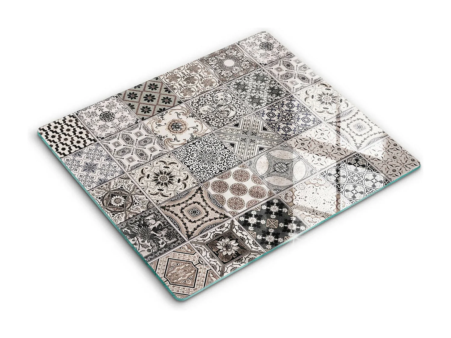 Rechthoekig glazen keukenbord, 60x52 cm Decoratieve tegels