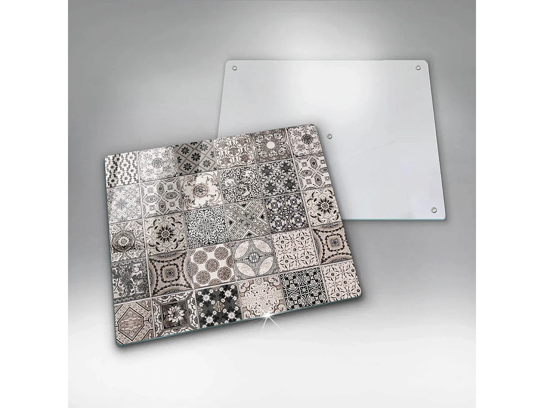 Rechthoekig glazen keukenbord, 60x52 cm Decoratieve tegels