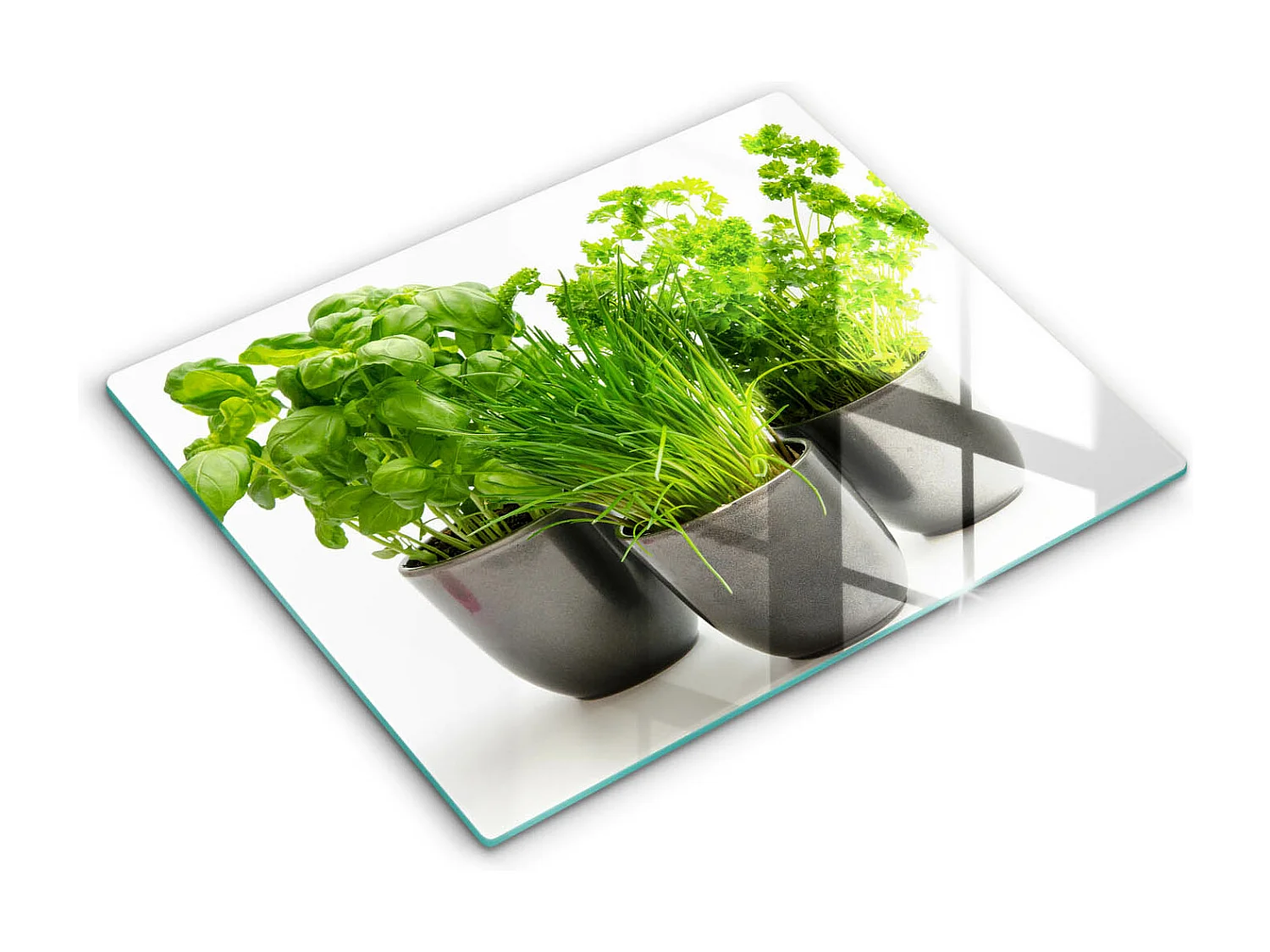 Planche de cuisine rectangulaire en verre, 52x40 cm Pots aux herbes