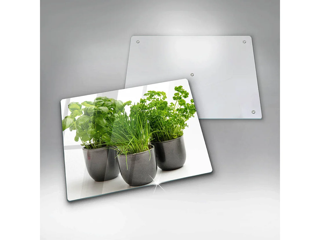 Planche de cuisine rectangulaire en verre, 52x40 cm Pots aux herbes