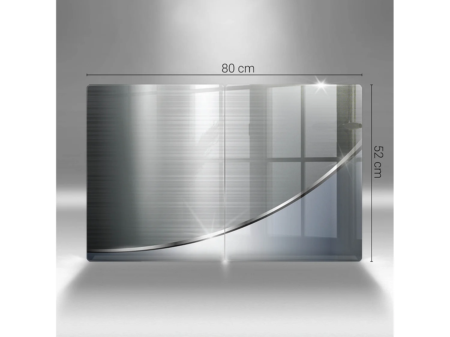 Planche de cuisine rectangulaire en verre, 2 pièces 40x52 cm Motif abstrait en métal