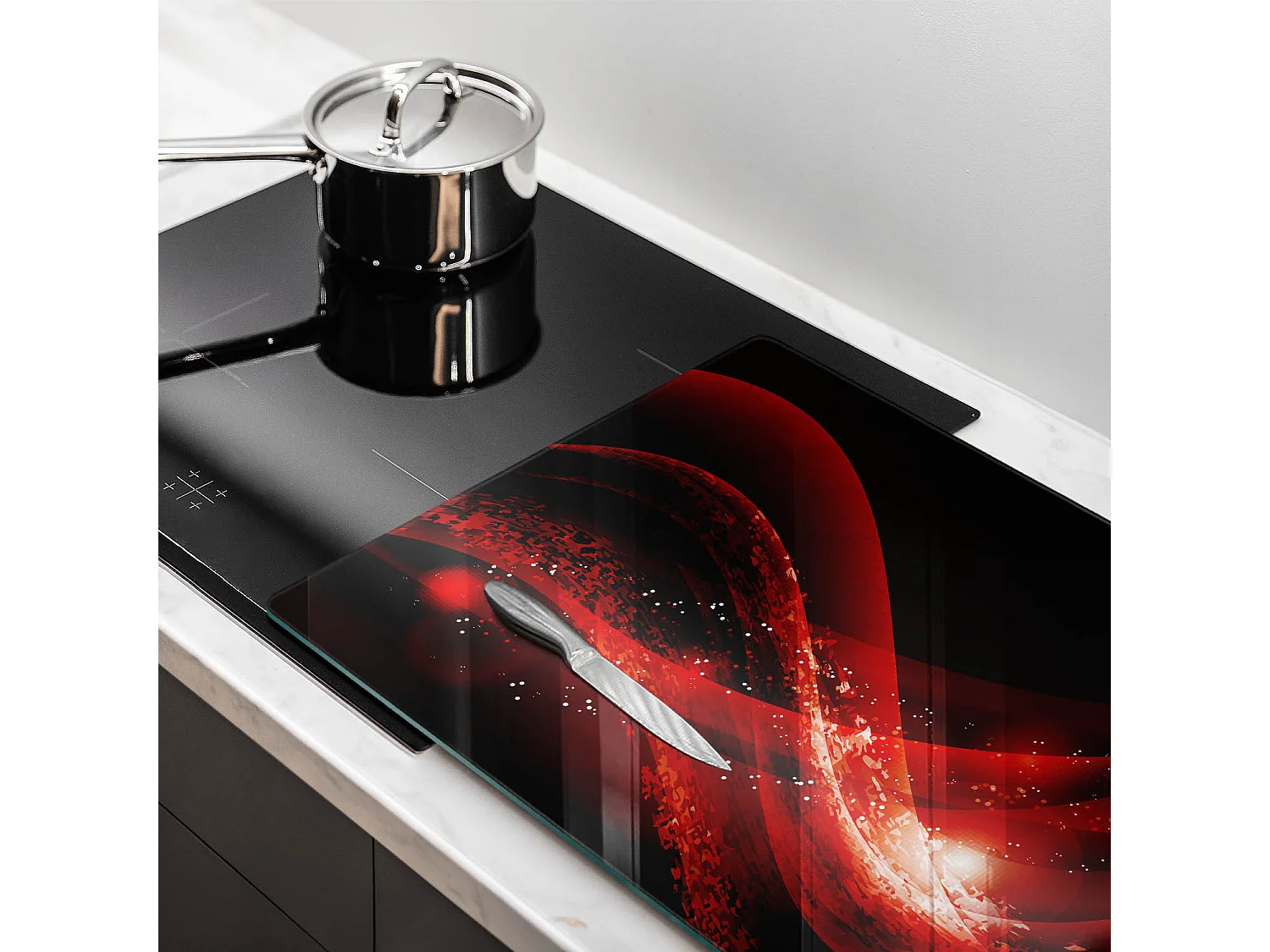 Planche de cuisine rectangulaire en verre, 80x52 cm Abstraction moderne