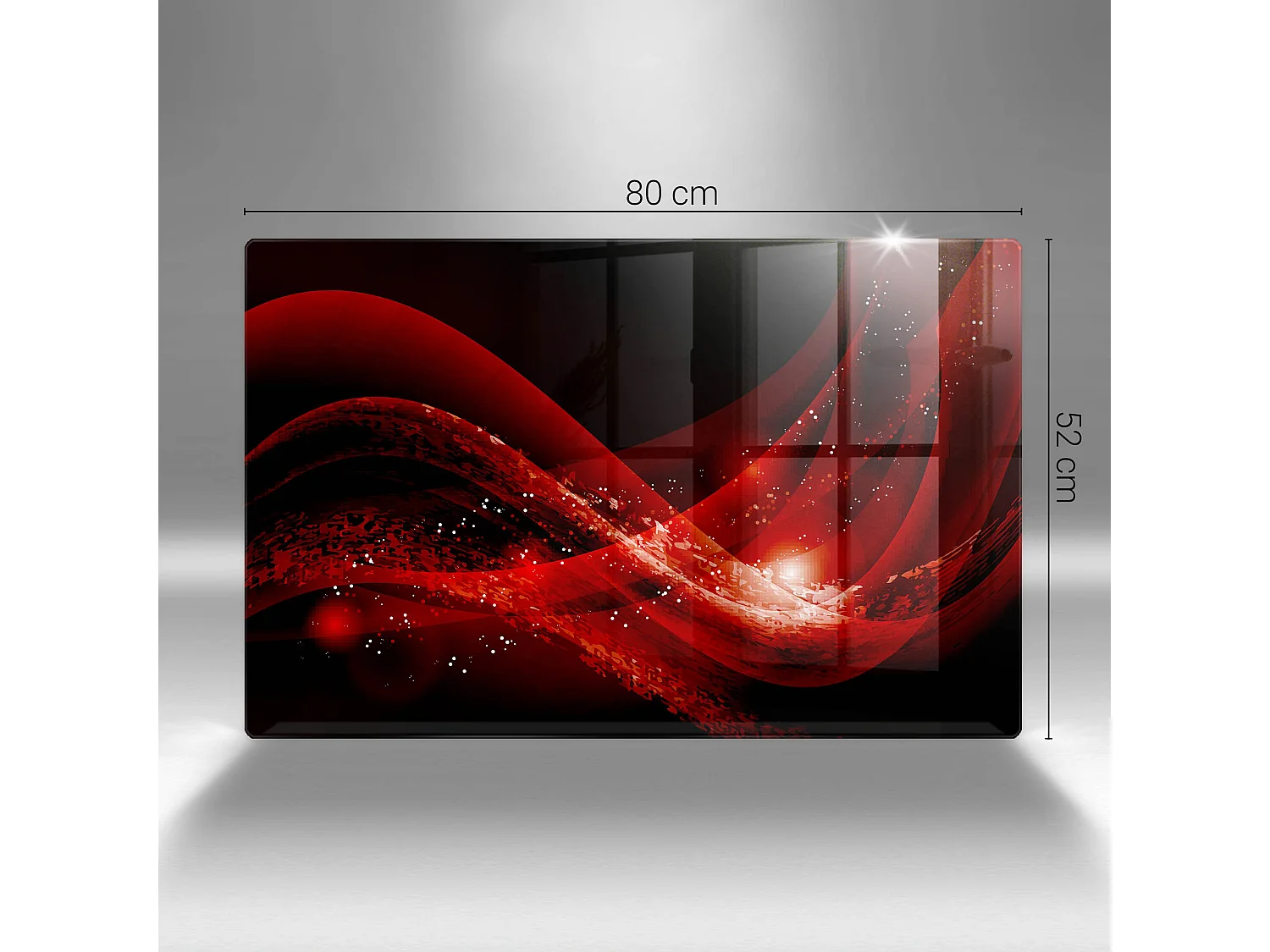 Rechthoekig glazen keukenbord, 80x52 cm Moderne abstractie