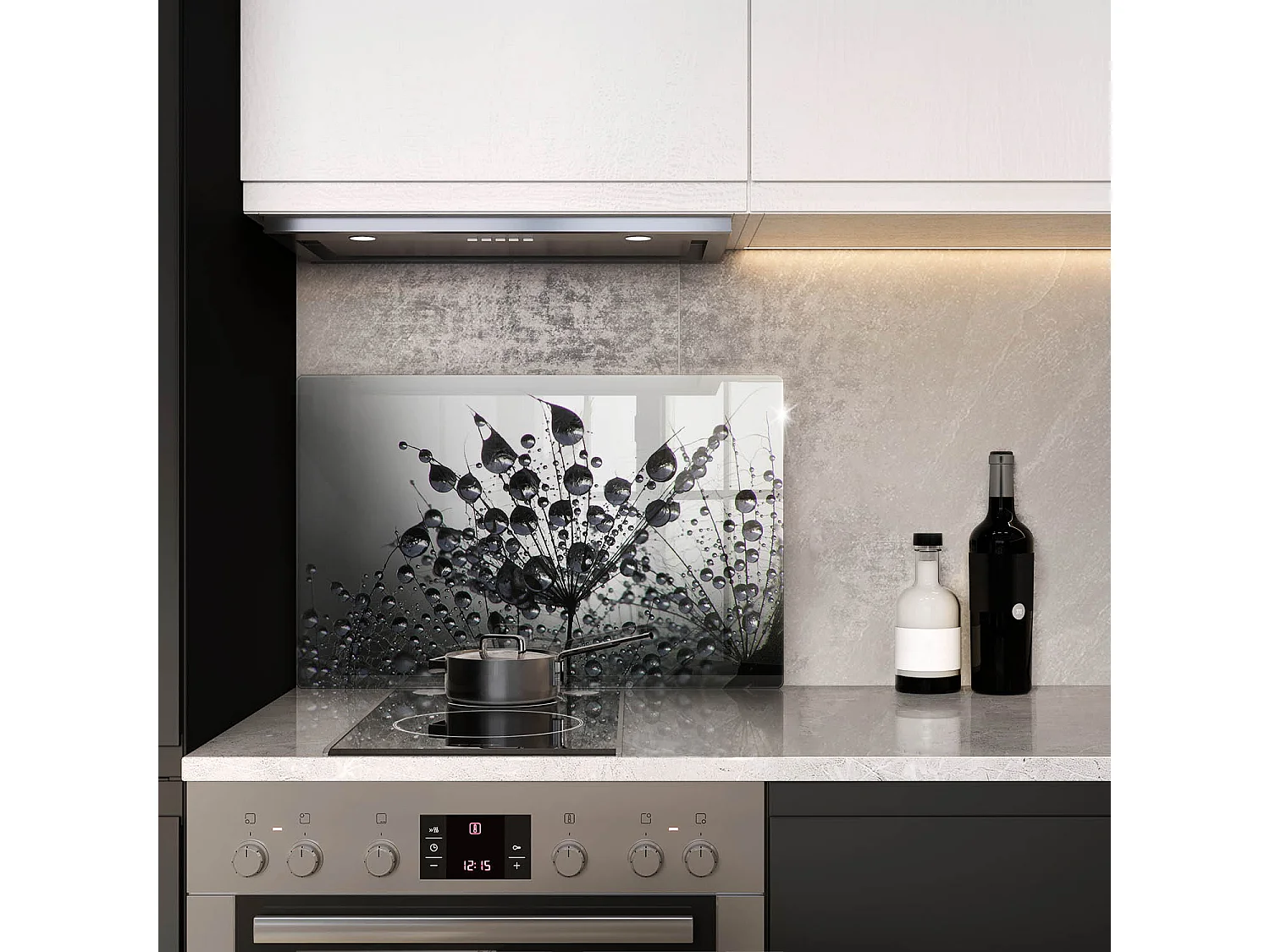 Planche de cuisine rectangulaire en verre, 80x52 cm Pissenlits et rosée