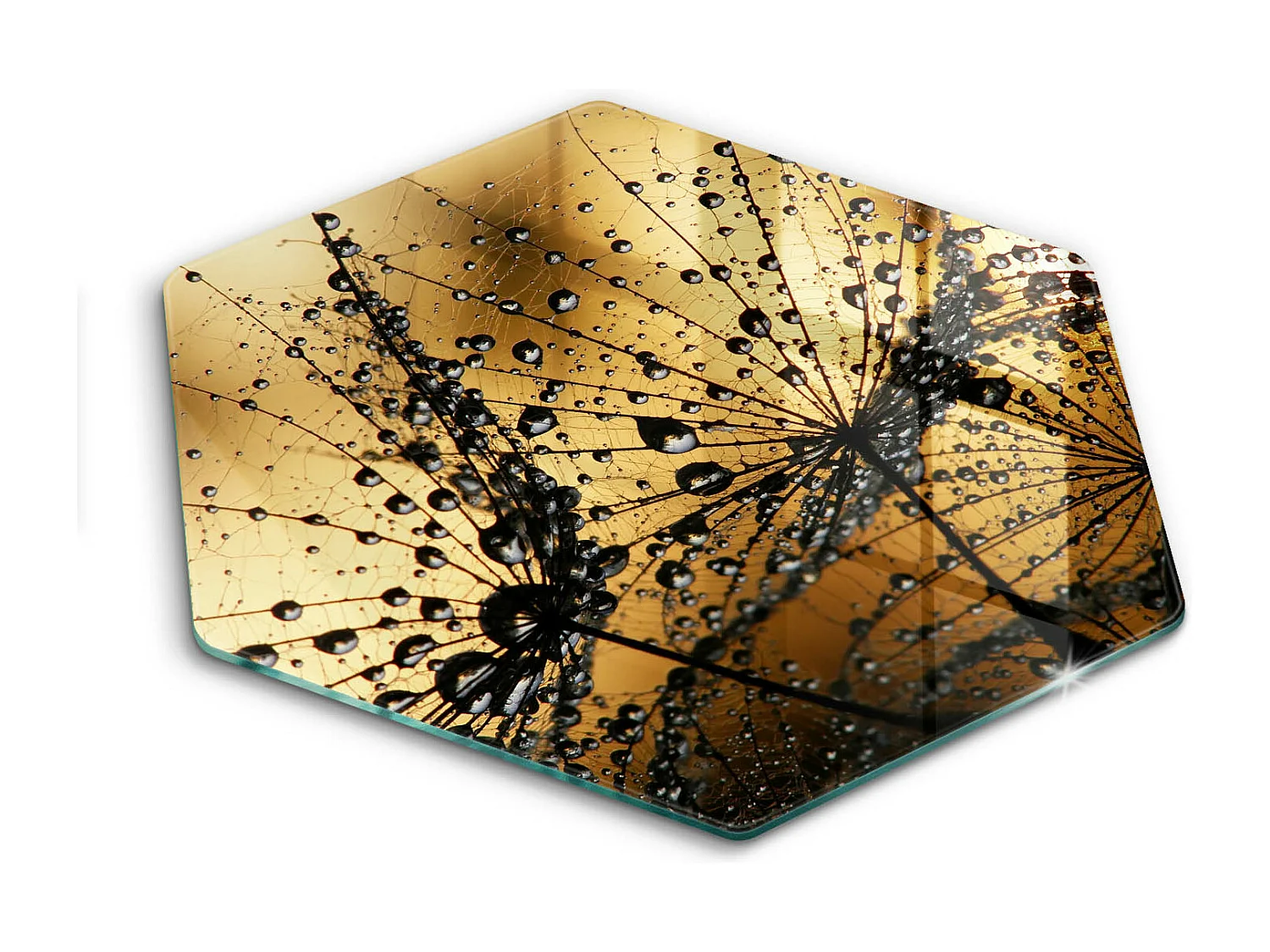 Planche de cuisine hexagonale en verre, 40 cm Rosa et pissenlits