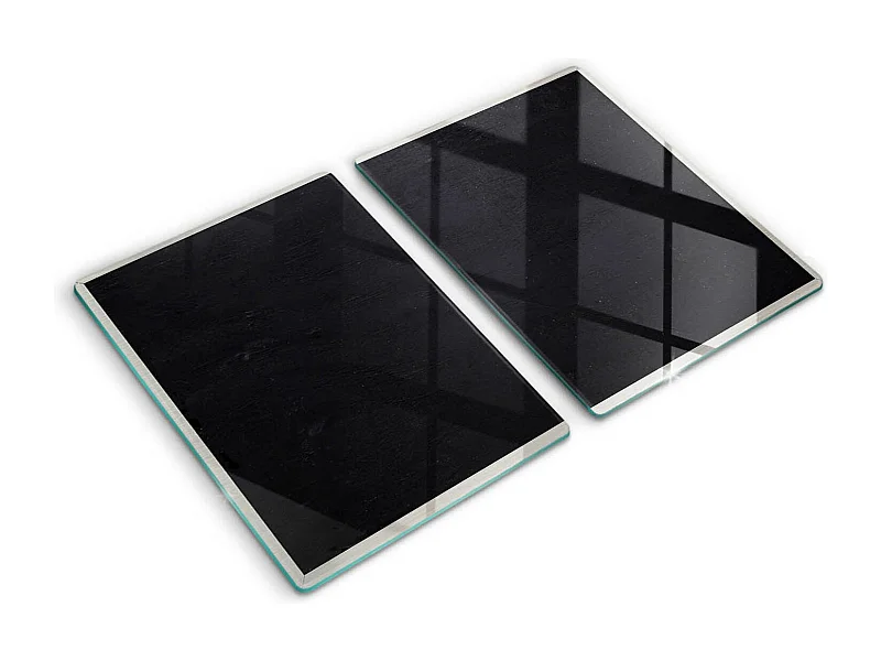 Planche de cuisine rectangulaire en verre, 2 pièces 40x52 cm Noir