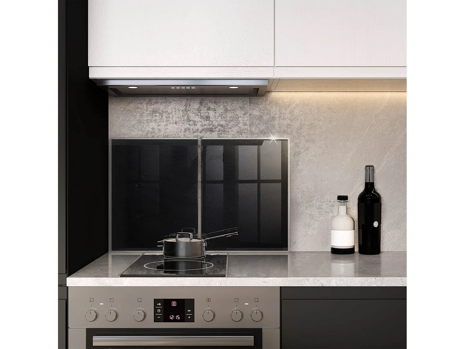 Planche de cuisine rectangulaire en verre, 2 pièces 40x52 cm Noir