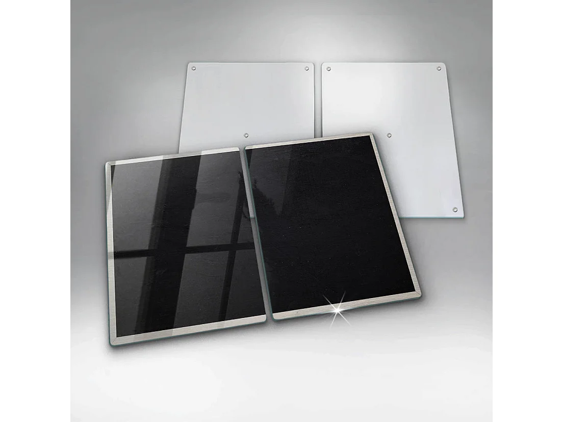 Planche de cuisine rectangulaire en verre, 2 pièces 40x52 cm Noir