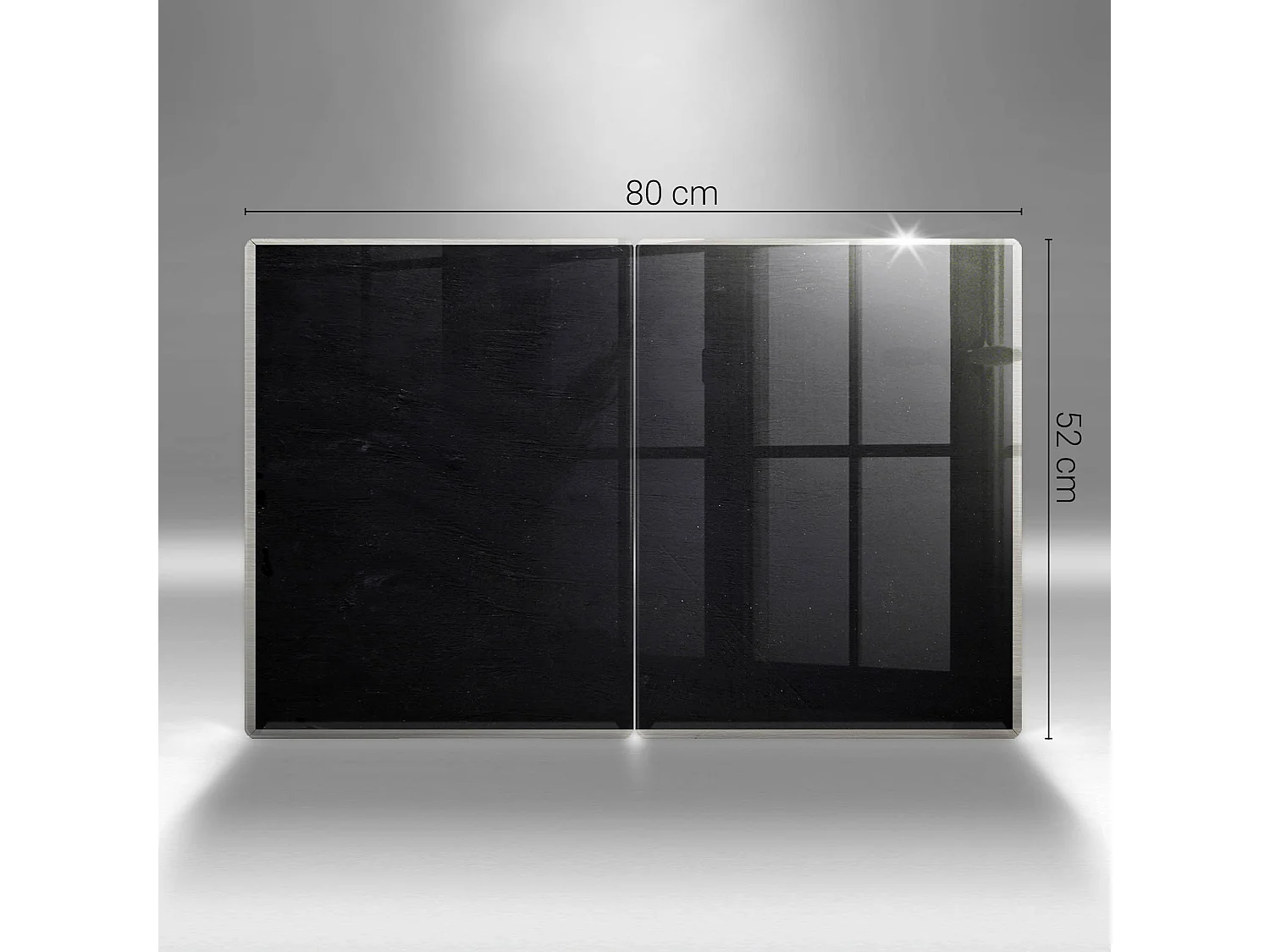 Planche de cuisine rectangulaire en verre, 2 pièces 40x52 cm Noir