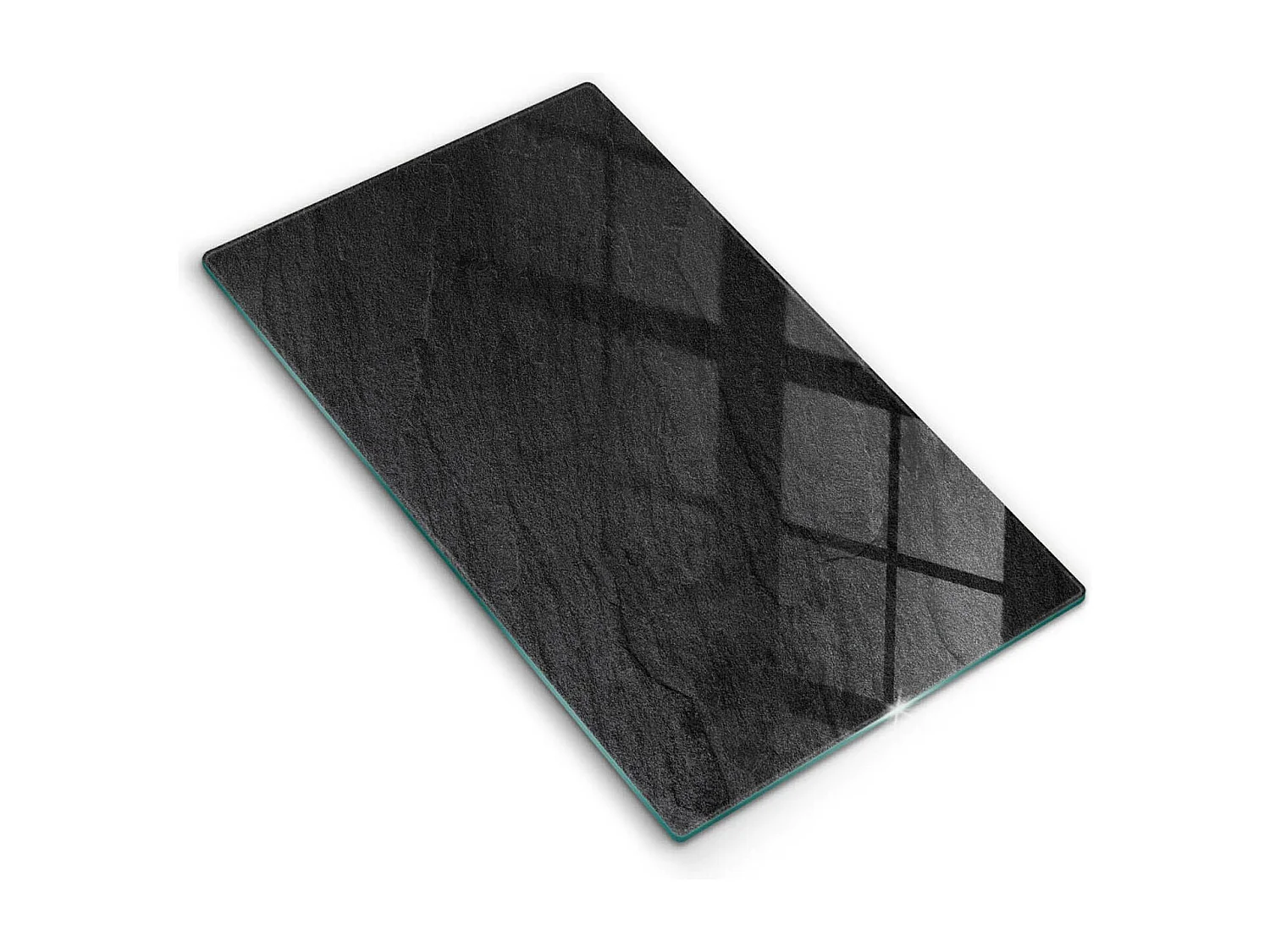 Rechteckiges Küchenbrett aus Glas, 30x52 cm, Steinstruktur.