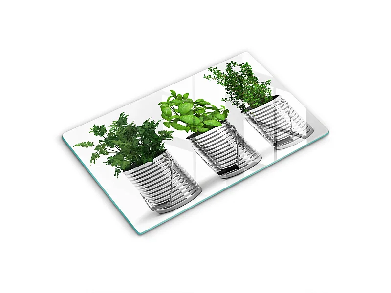 Planche de cuisine rectangulaire en verre, 52x30 cm Pots d'herbes et de plantes