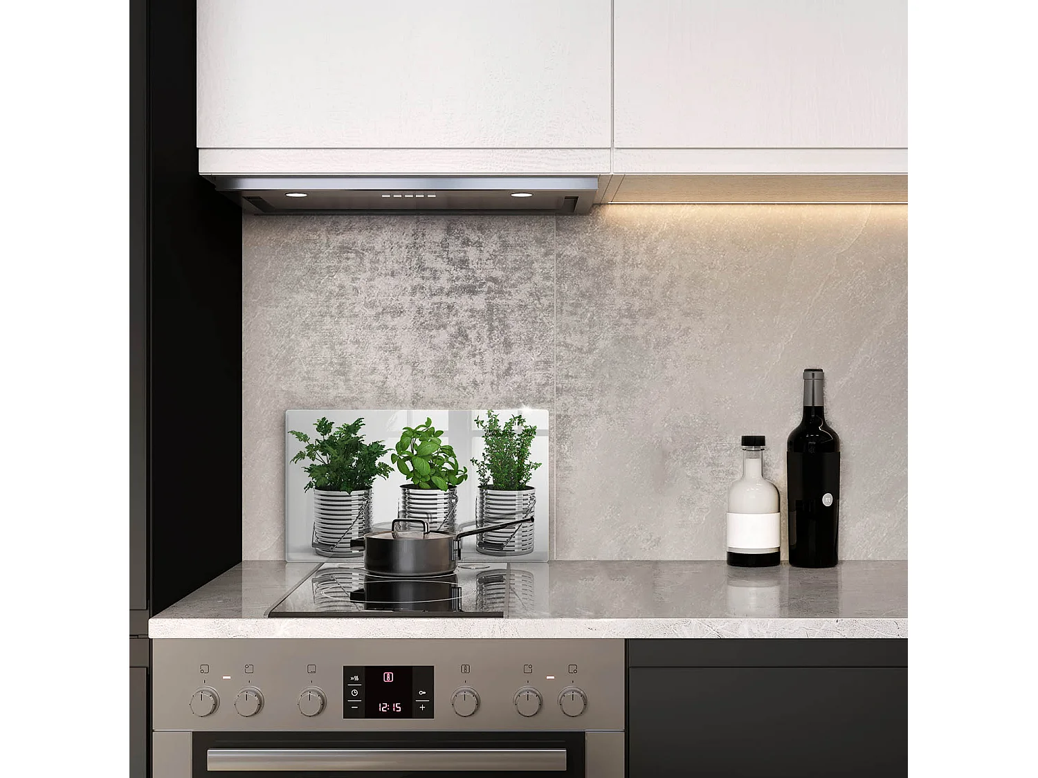 Planche de cuisine rectangulaire en verre, 52x30 cm Pots d'herbes et de plantes