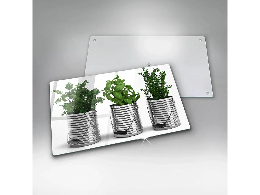 Planche de cuisine rectangulaire en verre, 52x30 cm Pots d'herbes et de plantes