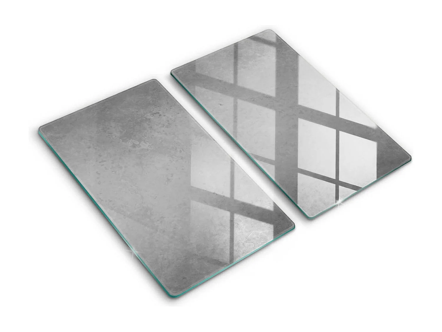 Rechthoekig glazen keukenbord, 2 stuks 30x52 cm Betontextuurachtergrond