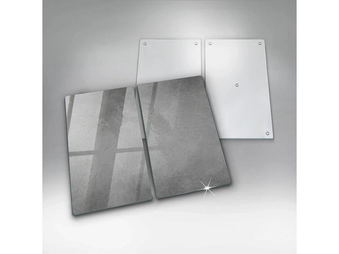 Rechthoekig glazen keukenbord, 2 stuks 30x52 cm Betontextuurachtergrond