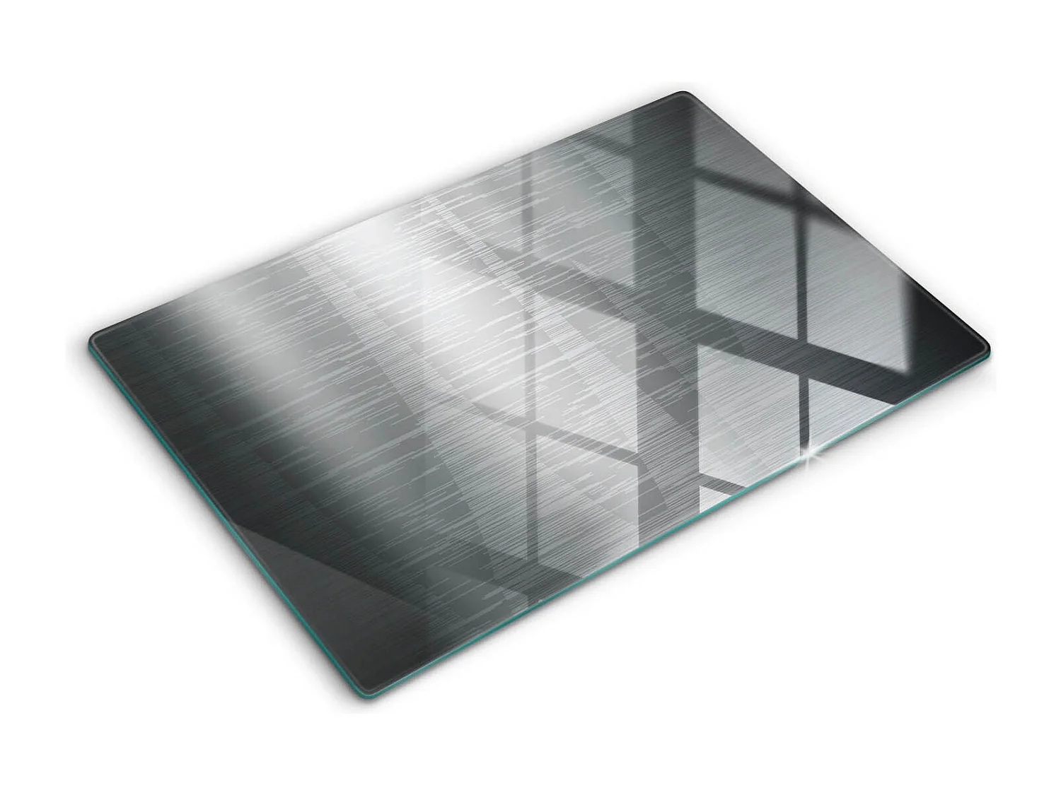 Rechteckiges Küchenbrett aus Glas, 80x52 cm, Metallstruktur