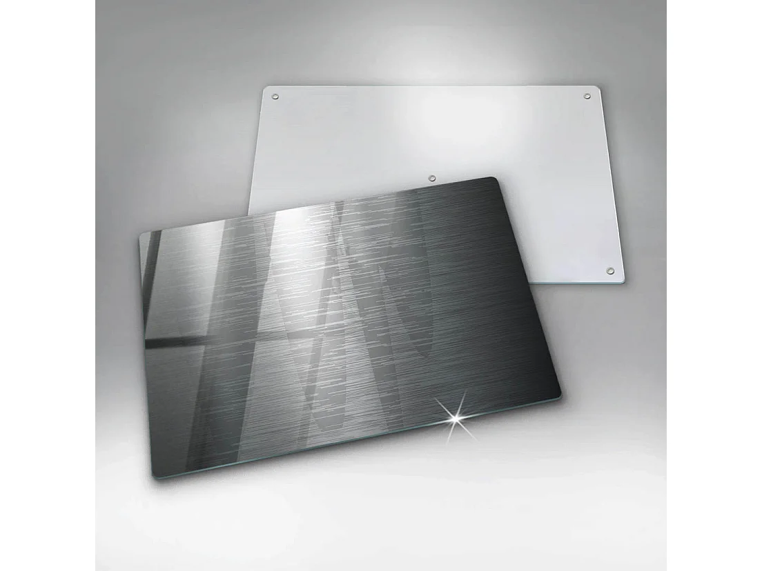 Rechteckiges Küchenbrett aus Glas, 80x52 cm, Metallstruktur