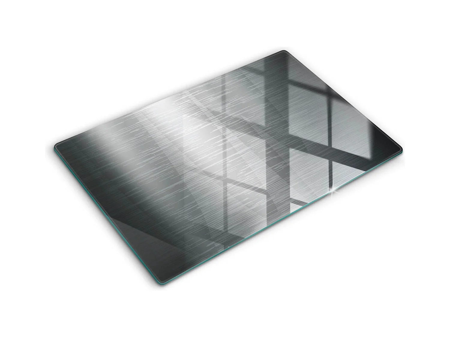 Planche de cuisine rectangulaire en verre, 80x52 cm, texture métal