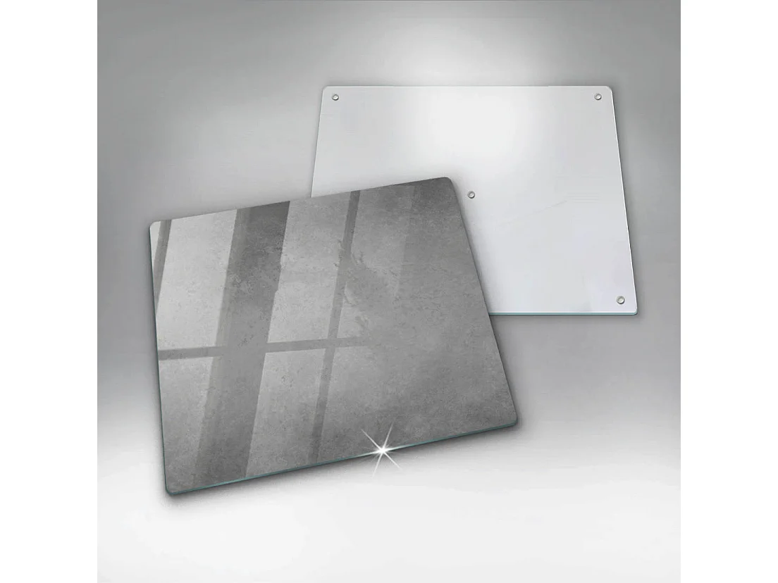Planche de cuisine rectangulaire en verre, 60x52 cm, fond texture béton