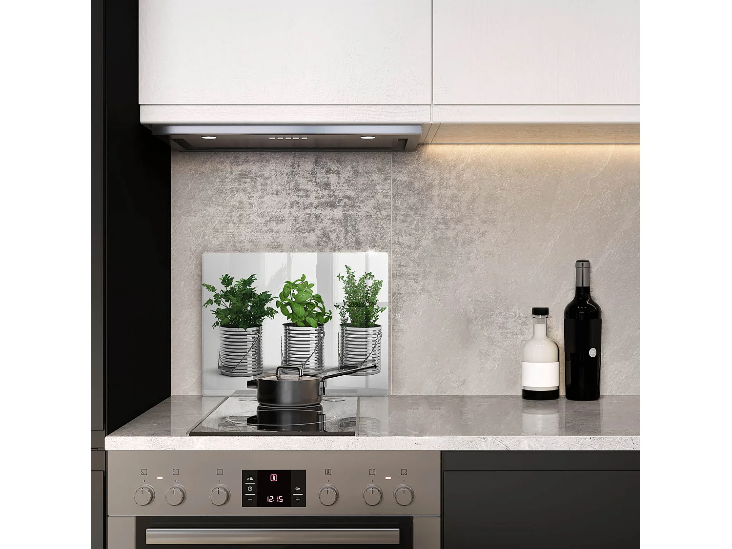 Planche de cuisine rectangulaire en verre, 52x40 cm Pots d'herbes et de plantes