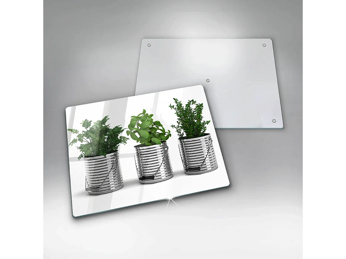 Planche de cuisine rectangulaire en verre, 52x40 cm Pots d'herbes et de plantes