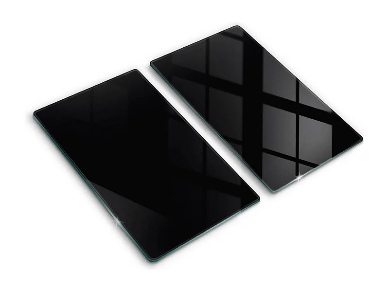 Planche de cuisine rectangulaire en verre, 2 pièces, 30x52 cm, noir