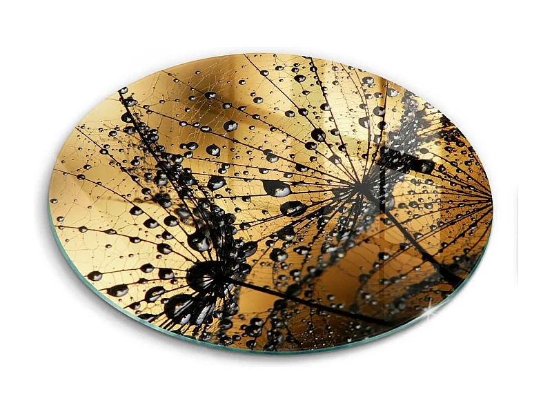 Planche de cuisine ronde en verre, 30 cm Rosa et pissenlits