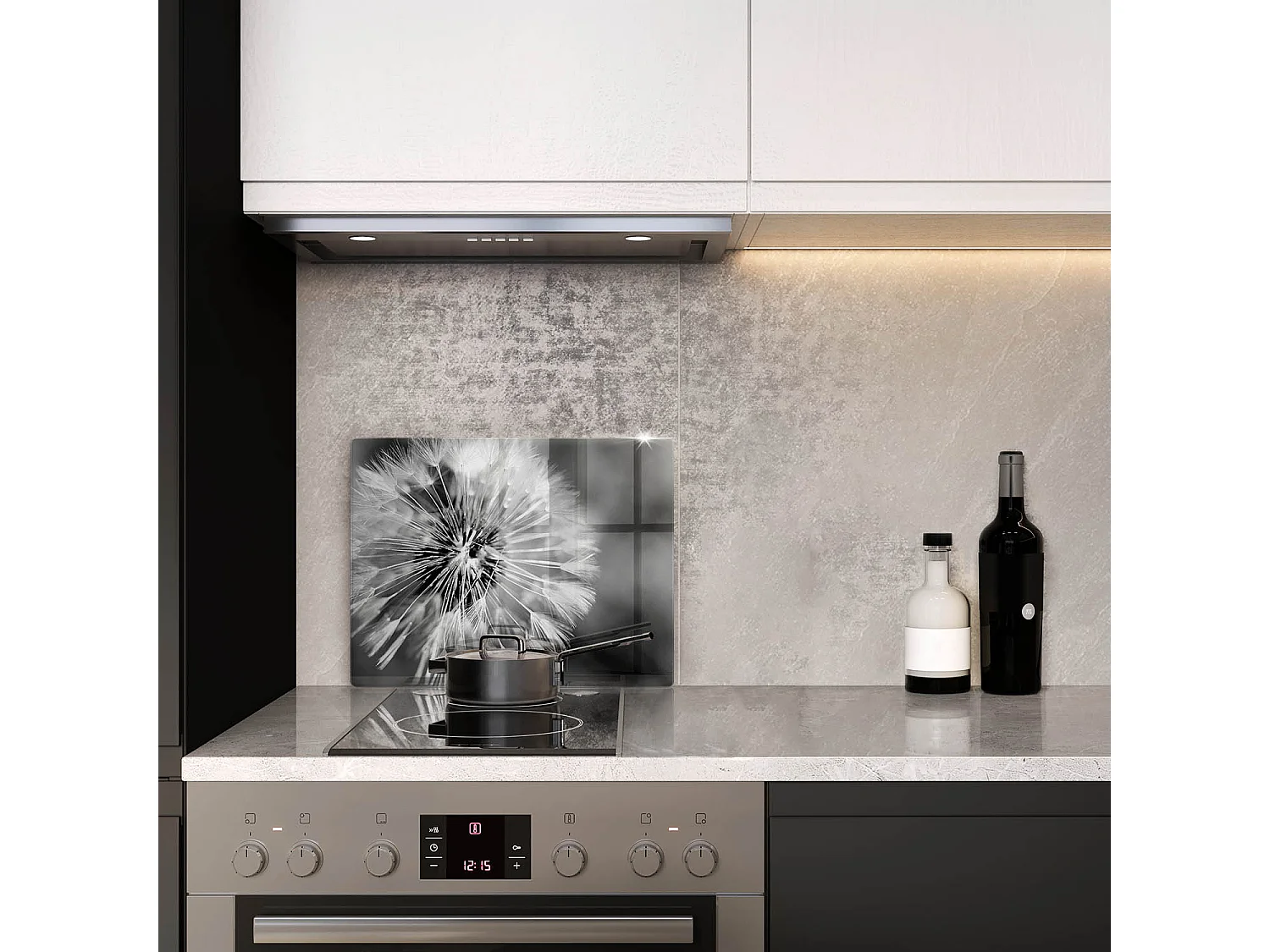 Planche de cuisine rectangulaire en verre, 52x40 cm Pissenlit délicat