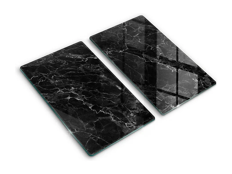 Planche de cuisine rectangulaire en verre, 2 pièces, 30x52 cm Marbre élégant