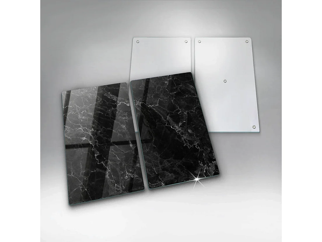 Planche de cuisine rectangulaire en verre, 2 pièces, 30x52 cm Marbre élégant