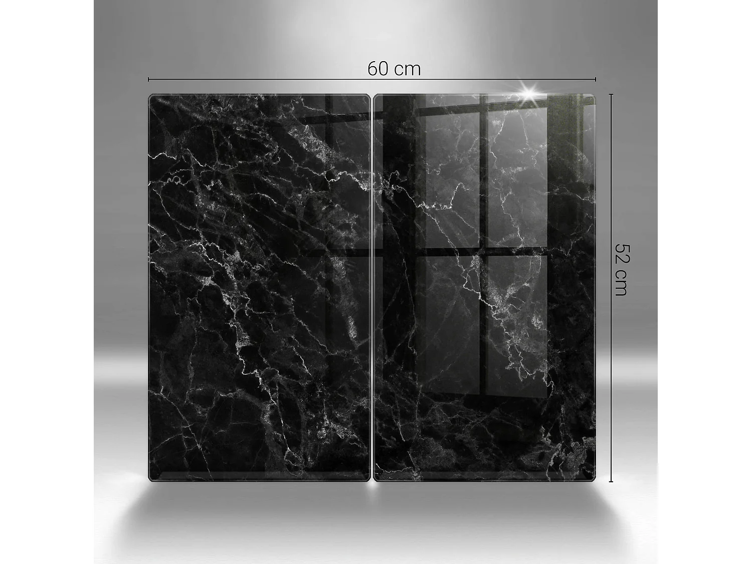 Planche de cuisine rectangulaire en verre, 2 pièces, 30x52 cm Marbre élégant