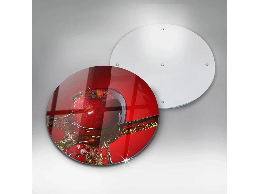 Planche de cuisine ronde en verre, 30 cm Pomme dans l'eau