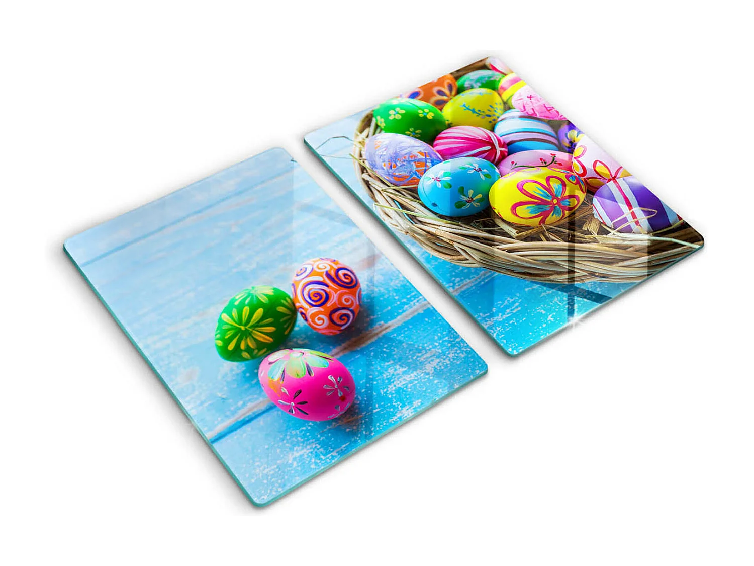 Rechthoekig glazen keukenbord, 2 stuks 40x52 cm paaseieren