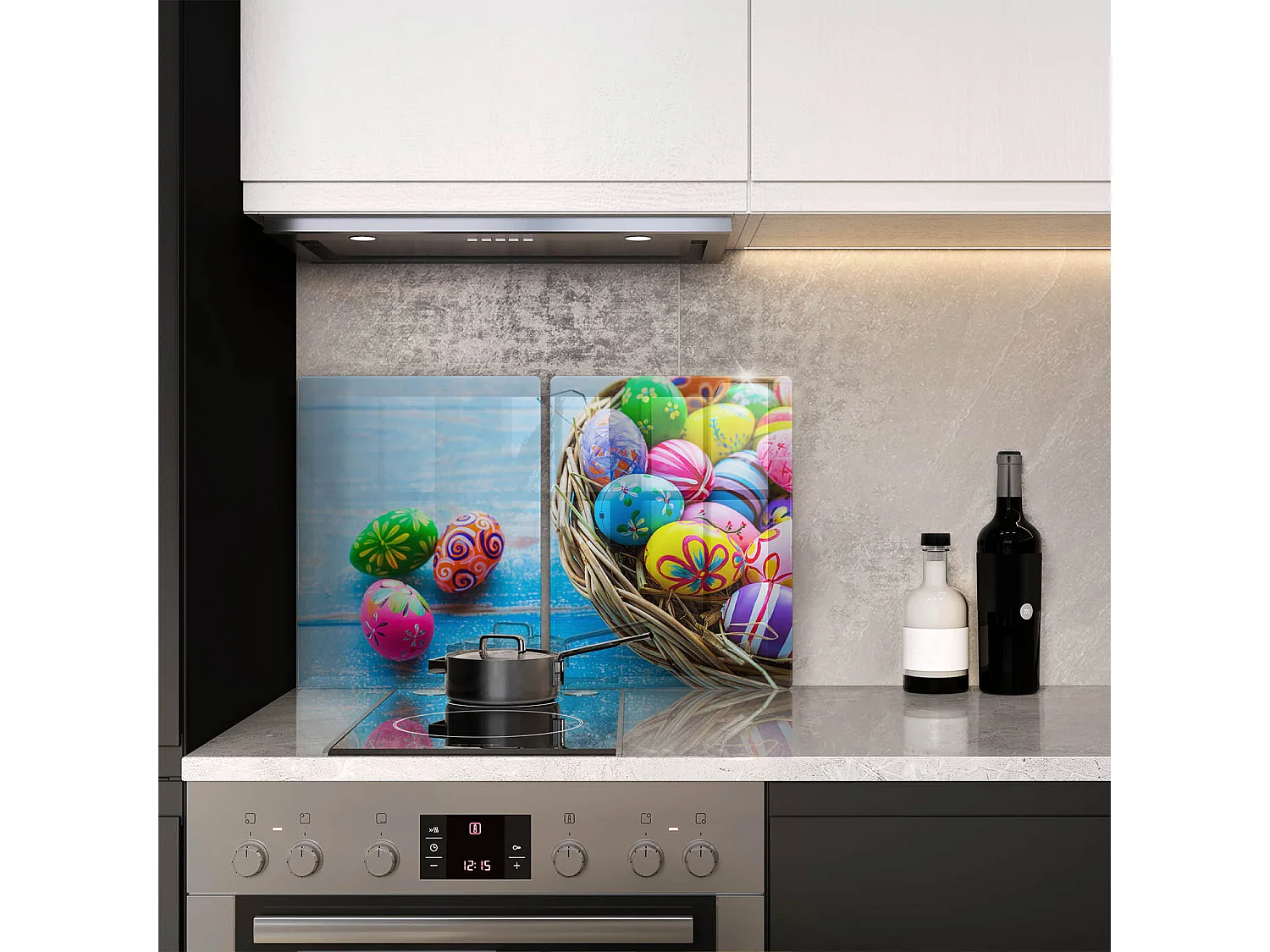 Rechthoekig glazen keukenbord, 2 stuks 40x52 cm paaseieren