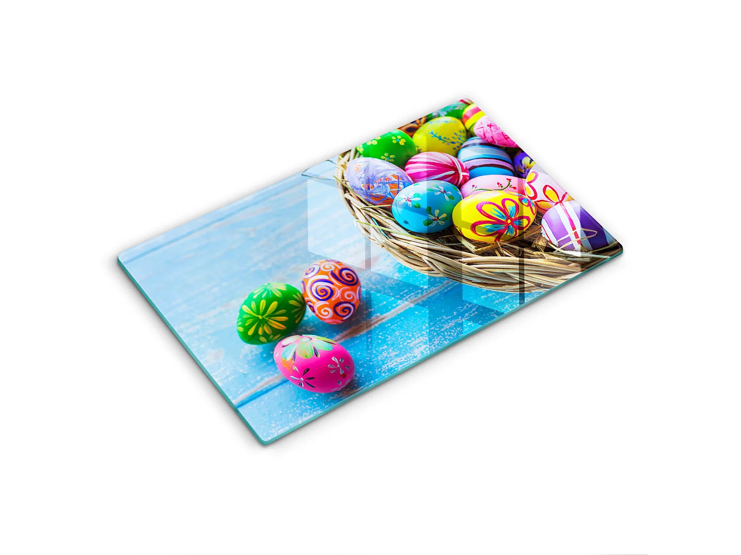 Planche de cuisine rectangulaire en verre, 52x30 cm Oeufs de Pâques