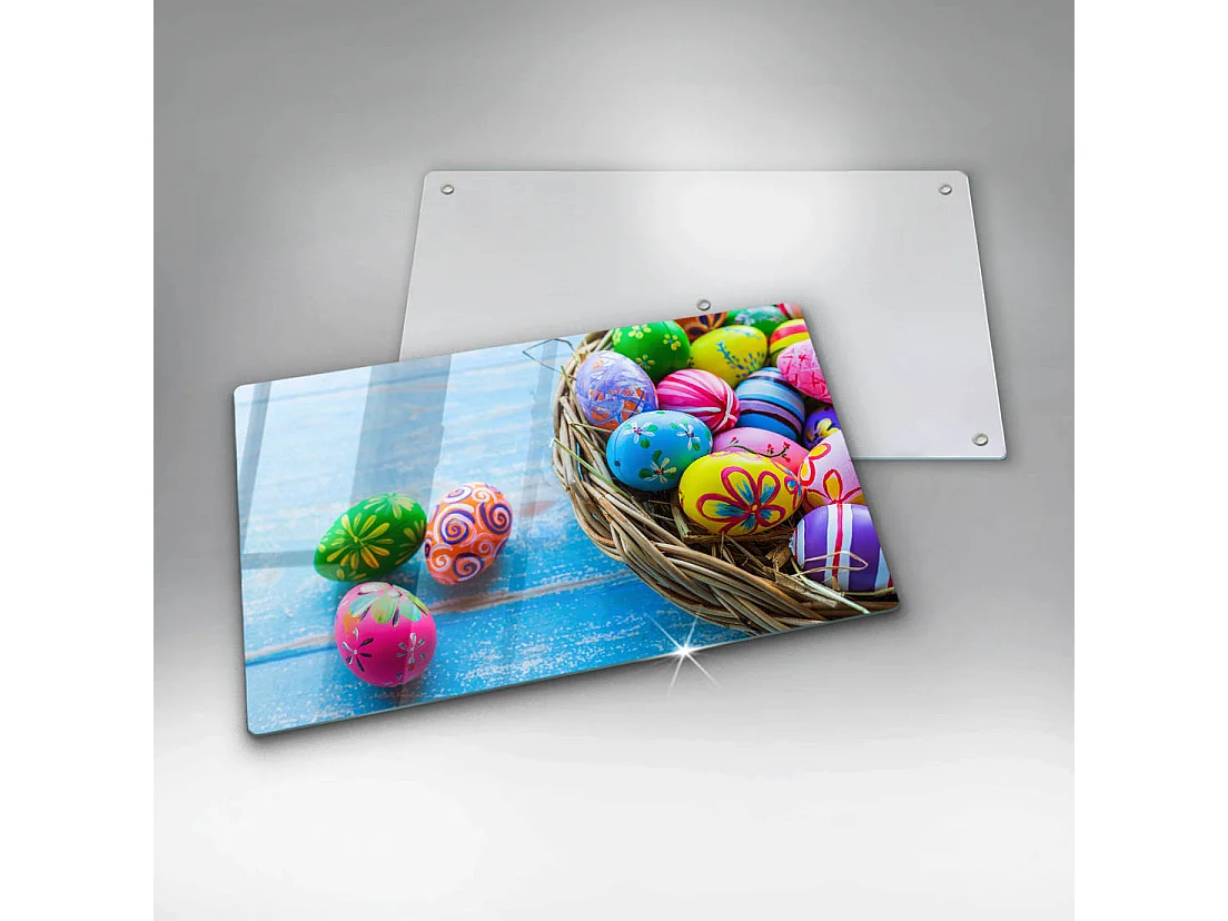 Planche de cuisine rectangulaire en verre, 52x30 cm Oeufs de Pâques