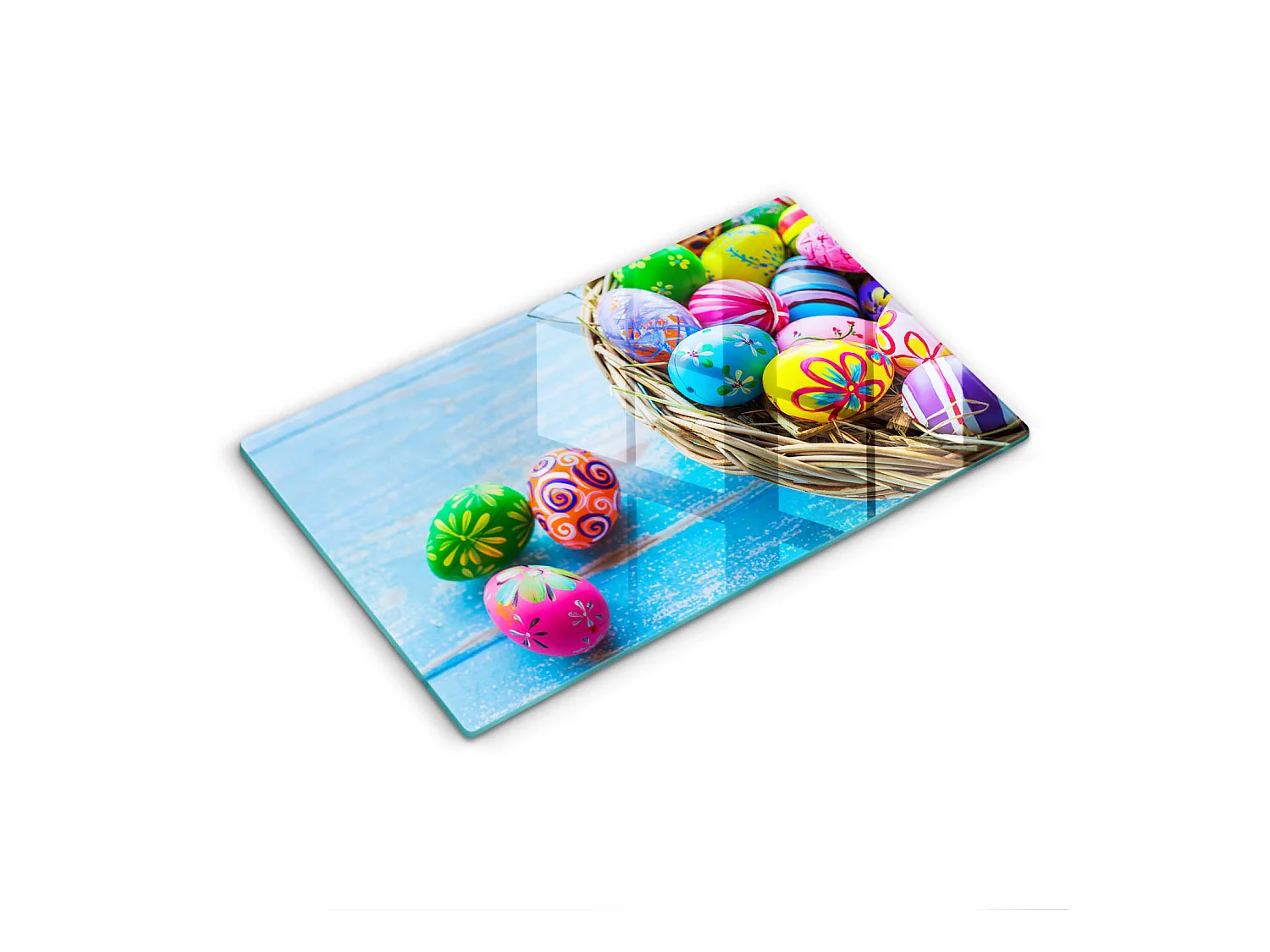 Planche de cuisine rectangulaire en verre, 52x30 cm Oeufs de Pâques