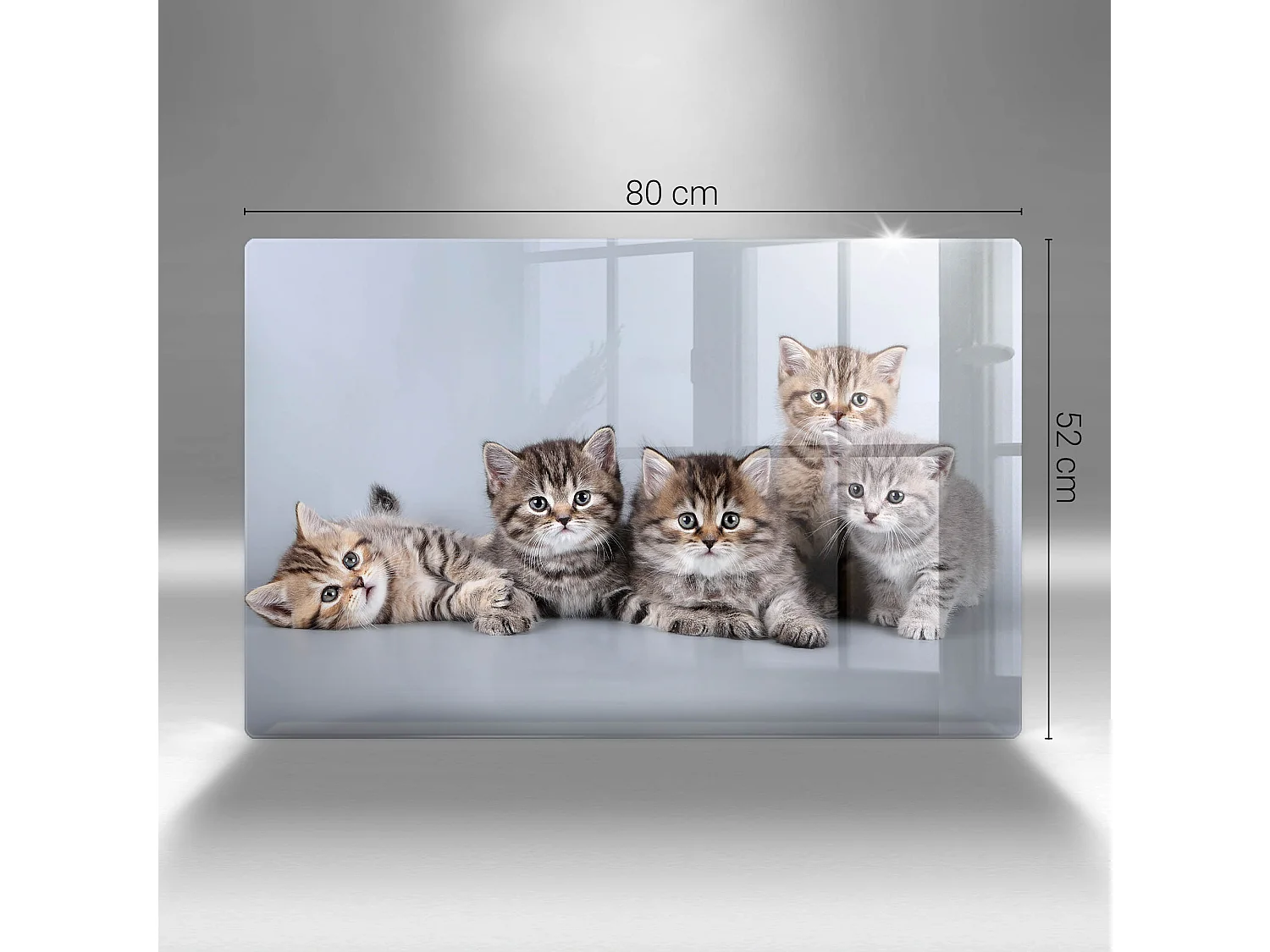 Planche de cuisine rectangulaire en verre, 80x52 cm Doux petits chatons