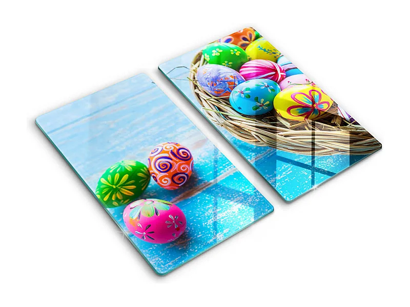 Rechteckiges Küchenbrett aus Glas, 2 Stück Ostereier 30x52 cm
