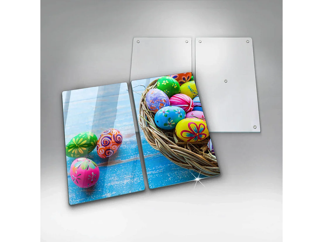 Rechteckiges Küchenbrett aus Glas, 2 Stück Ostereier 30x52 cm