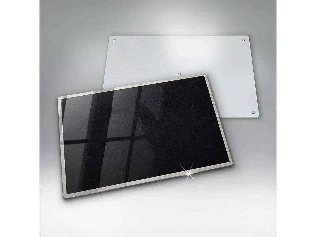 Rechteckiges Küchenbrett aus Glas, 80x52 cm Schwarz