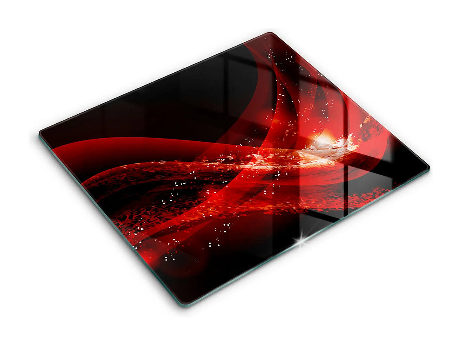 Rechteckiges Küchenbrett aus Glas, 60x52 cm Moderne Abstraktion