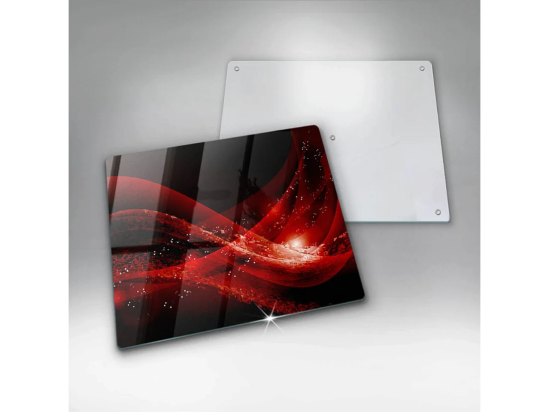 Rechteckiges Küchenbrett aus Glas, 60x52 cm Moderne Abstraktion