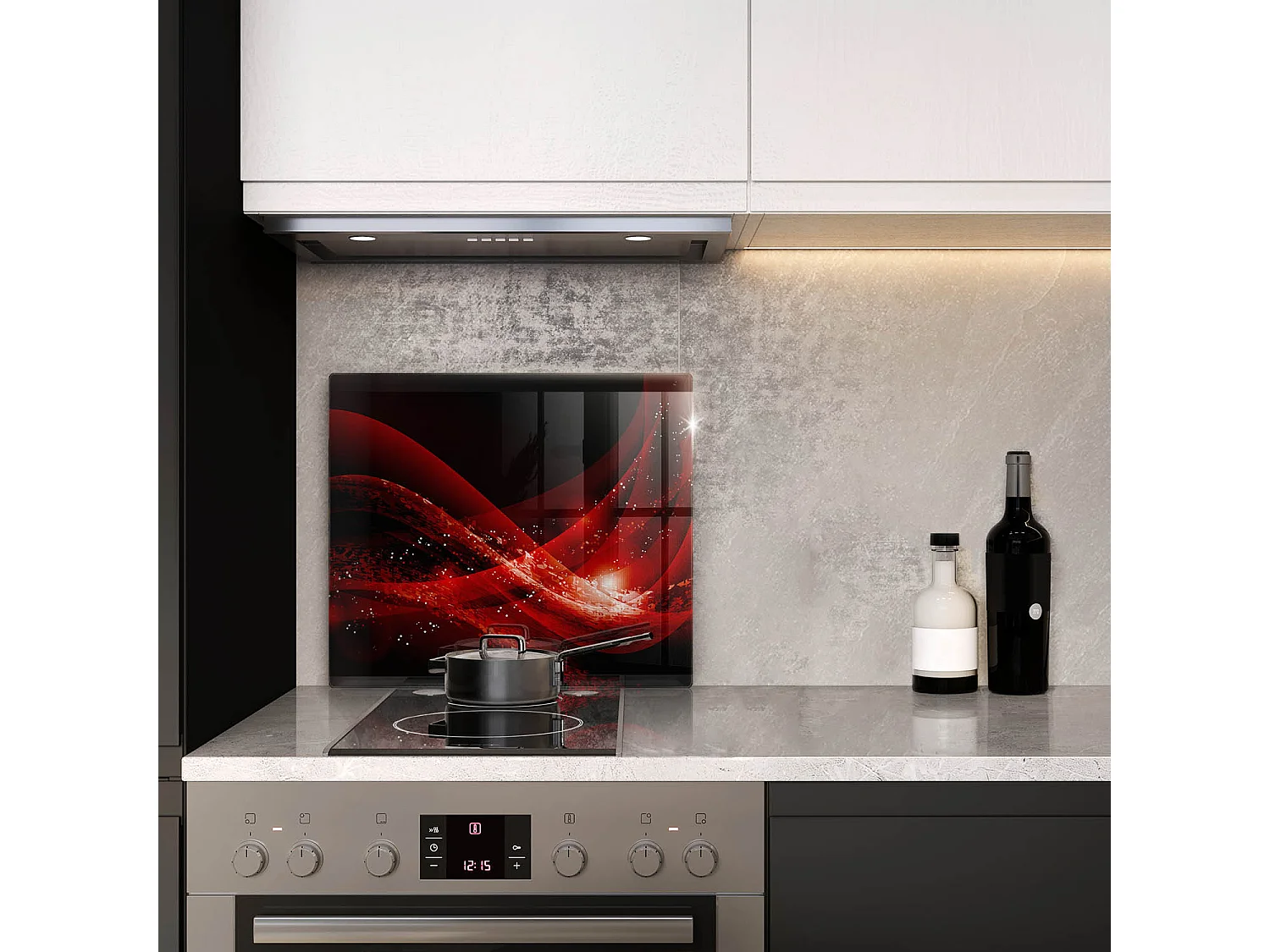 Rechthoekig glazen keukenbord, 60x52 cm Moderne abstractie