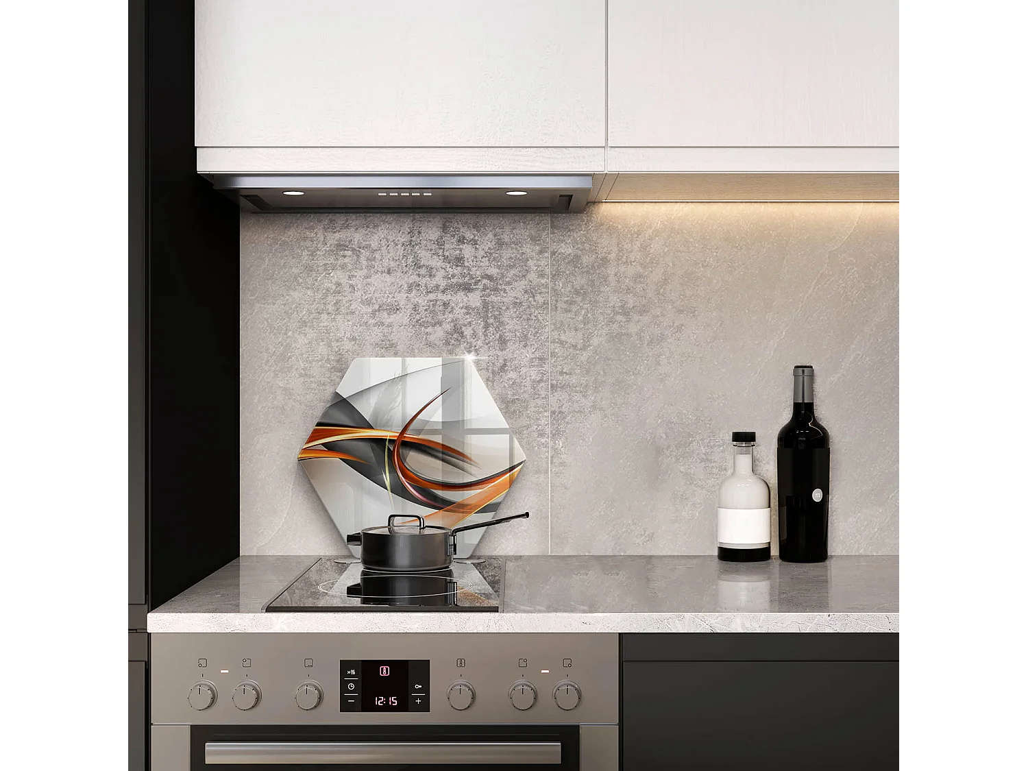 Planche de cuisine hexagonale en verre, 40 cm Formes modernes