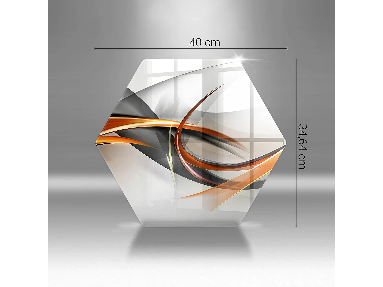 Planche de cuisine hexagonale en verre, 40 cm Formes modernes