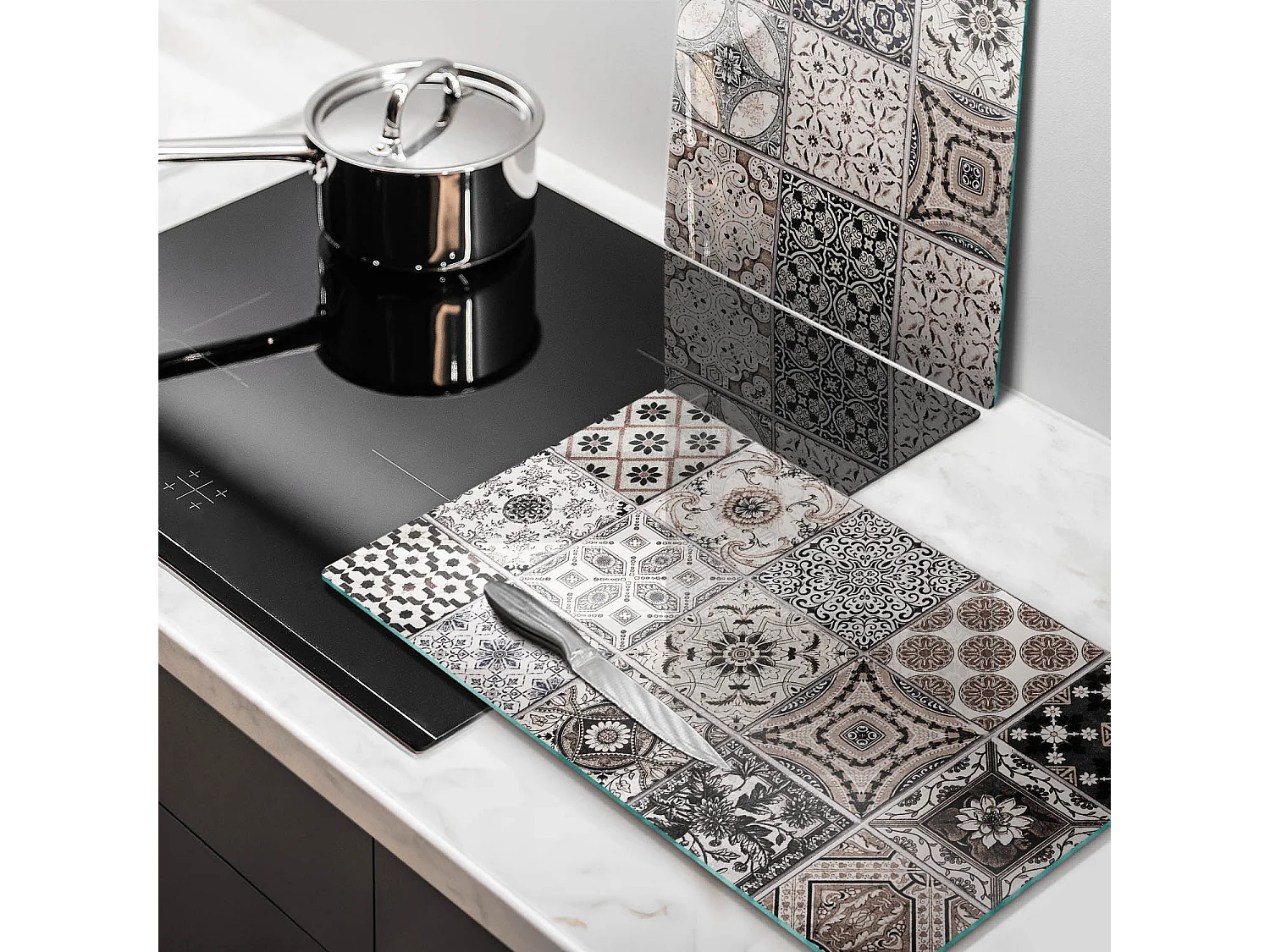 Planche de cuisine rectangulaire en verre, 2 pièces 30x52 cm Carrelage décoratif