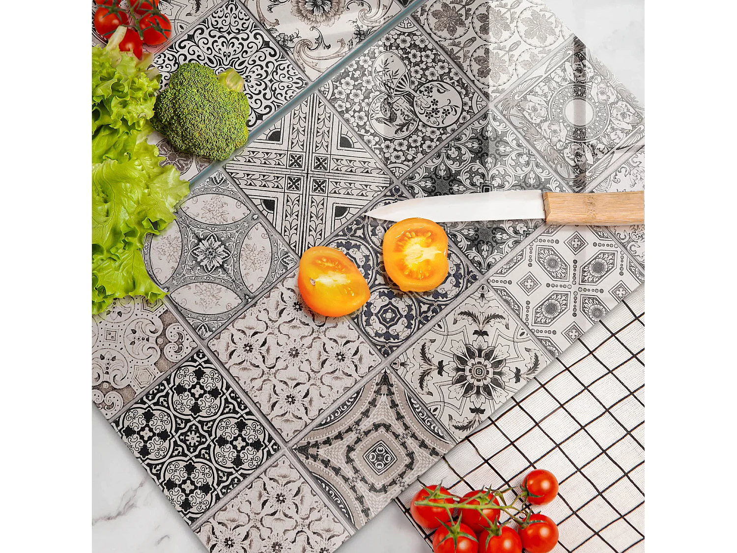 Planche de cuisine rectangulaire en verre, 2 pièces 30x52 cm Carrelage décoratif