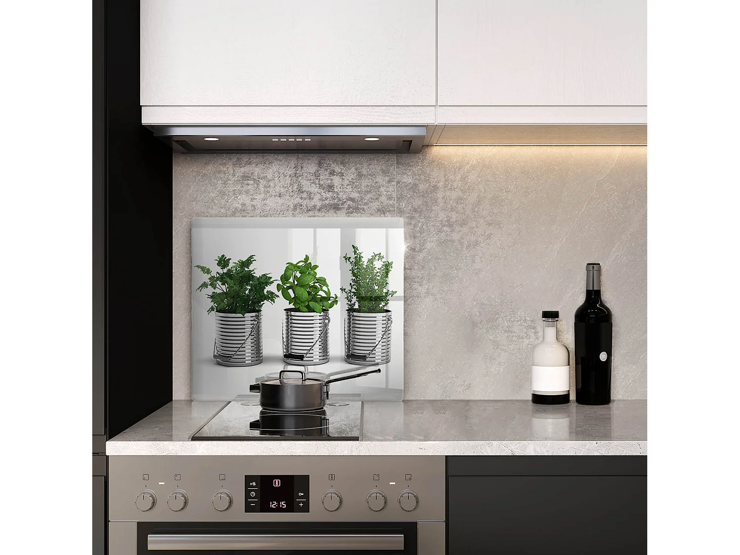 Planche de cuisine rectangulaire en verre, 60x52 cm Pots d'herbes et de plantes