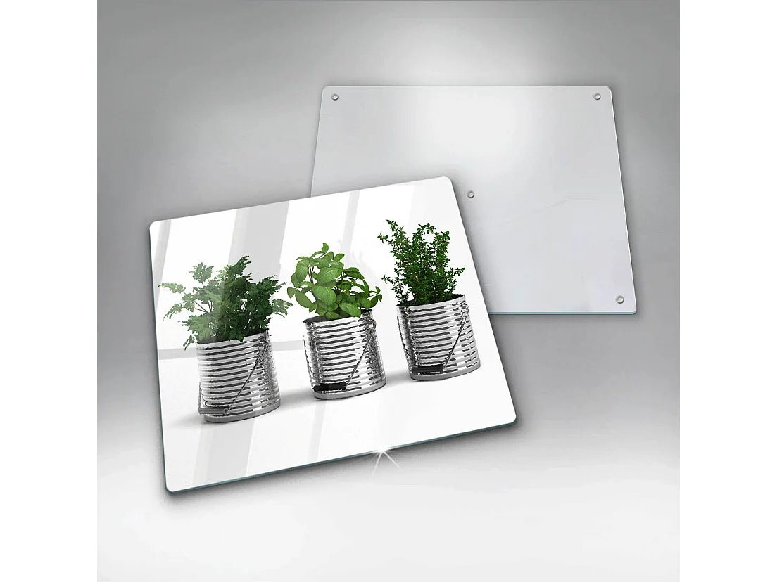 Planche de cuisine rectangulaire en verre, 60x52 cm Pots d'herbes et de plantes